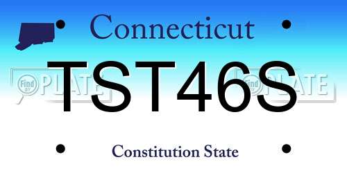 TST46S Connecticut License Plate