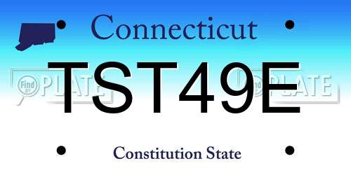 TST49E Connecticut License Plate