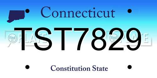 TST7829 Connecticut License Plate
