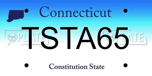 TSTA65 Connecticut License Plate