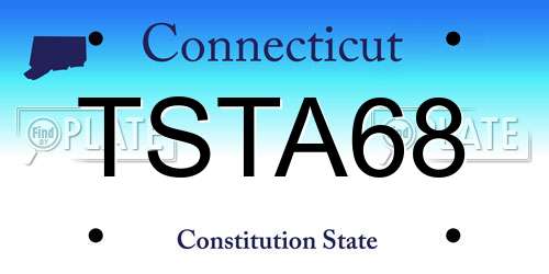 TSTA68 Connecticut License Plate