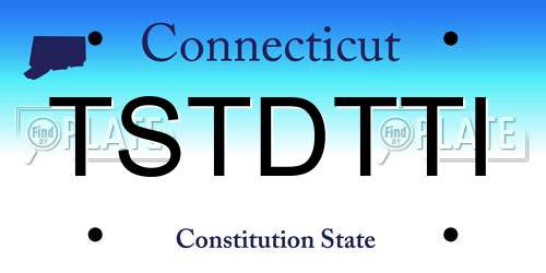 TSTDTTI Connecticut License Plate