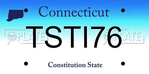 TSTI76 Connecticut License Plate