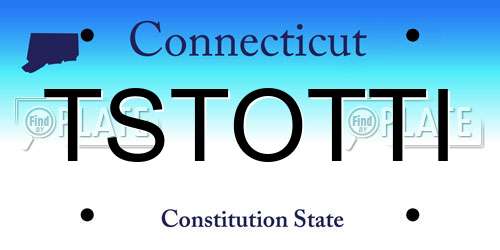 TSTOTTI Connecticut License Plate