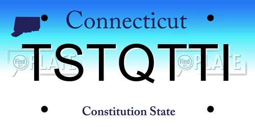 TSTQTTI Connecticut License Plate