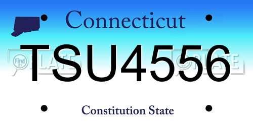 TSU4556 Connecticut License Plate