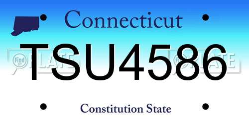 TSU4586 Connecticut License Plate