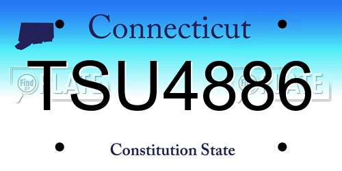 TSU4886 Connecticut License Plate