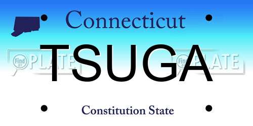 TSUGA Connecticut License Plate