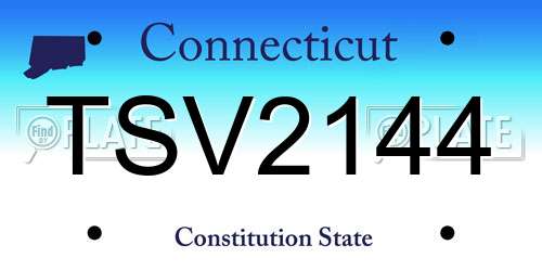 TSV2144 Connecticut License Plate