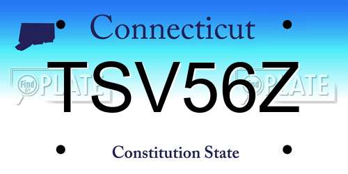 TSV56Z Connecticut License Plate