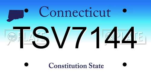 TSV7144 Connecticut License Plate