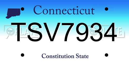 TSV7934 Connecticut License Plate