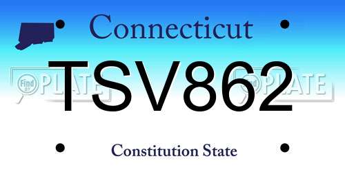 TSV862 Connecticut License Plate