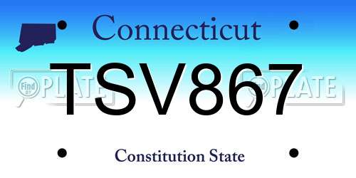 TSV867 Connecticut License Plate