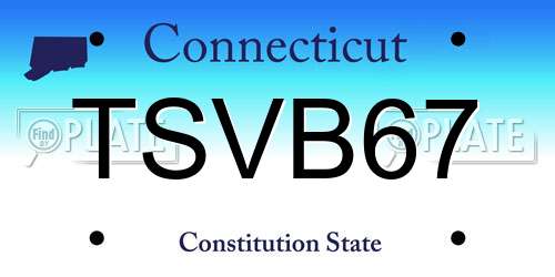 TSVB67 Connecticut License Plate