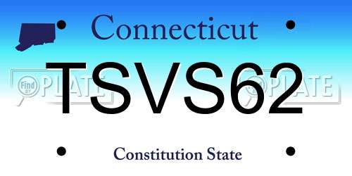 TSVS62 Connecticut License Plate