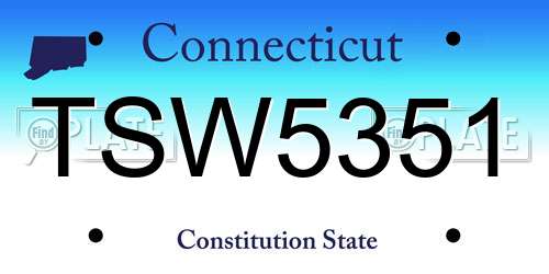 TSW5351 Connecticut License Plate