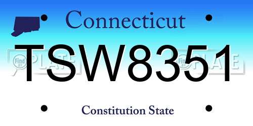 TSW8351 Connecticut License Plate