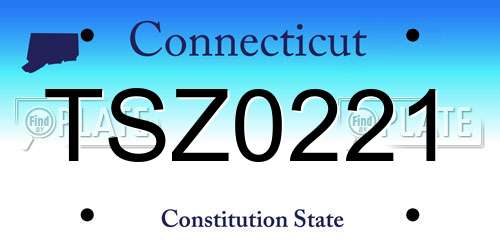 TSZ0221 Connecticut License Plate