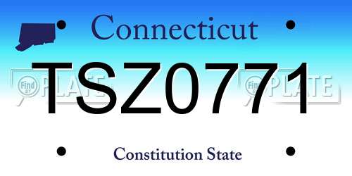 TSZ0771 Connecticut License Plate