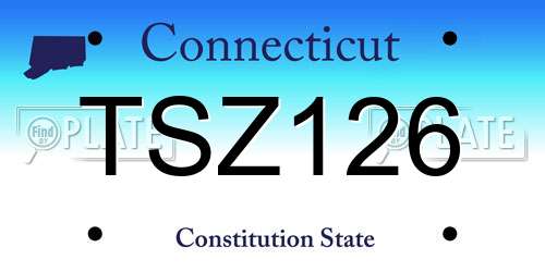 TSZ126 Connecticut License Plate