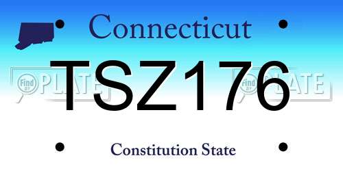 TSZ176 Connecticut License Plate