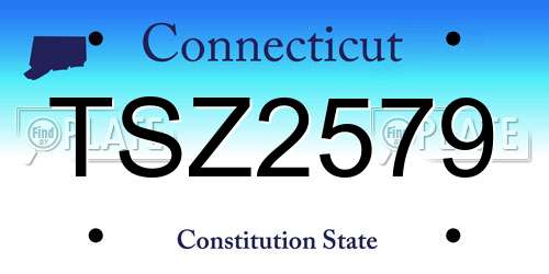 TSZ2579 Connecticut License Plate