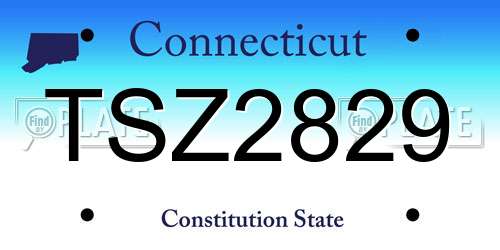 TSZ2829 Connecticut License Plate