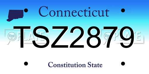 TSZ2879 Connecticut License Plate