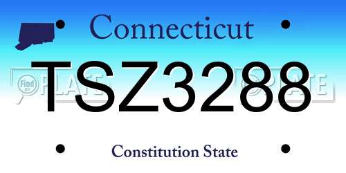 TSZ3288 Connecticut License Plate