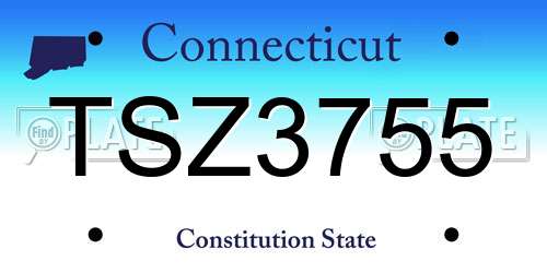 TSZ3755 Connecticut License Plate