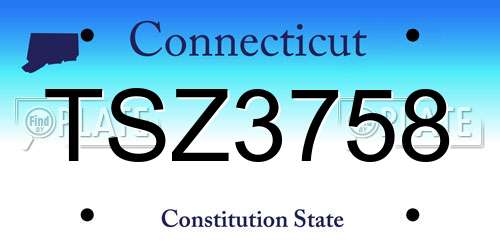 TSZ3758 Connecticut License Plate