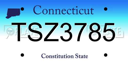 TSZ3785 Connecticut License Plate