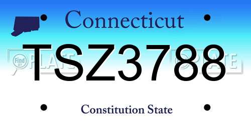 TSZ3788 Connecticut License Plate
