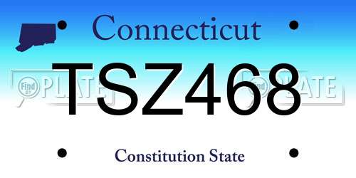 TSZ468 Connecticut License Plate