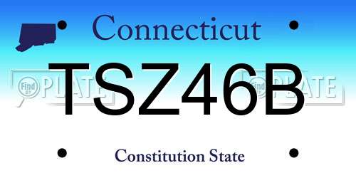 TSZ46B Connecticut License Plate