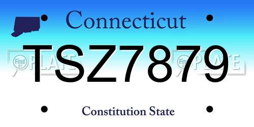 TSZ7879 Connecticut License Plate