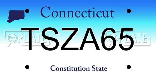 TSZA65 Connecticut License Plate