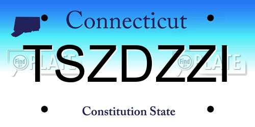 TSZDZZI Connecticut License Plate
