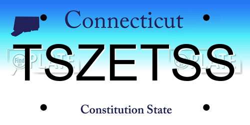 TSZETSS Connecticut License Plate