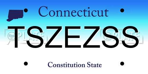 TSZEZSS Connecticut License Plate