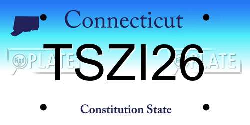 TSZI26 Connecticut License Plate