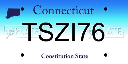 TSZI76 Connecticut License Plate