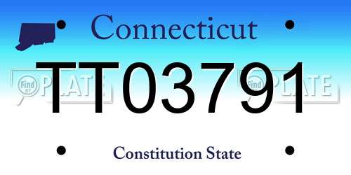TT03791 Connecticut License Plate