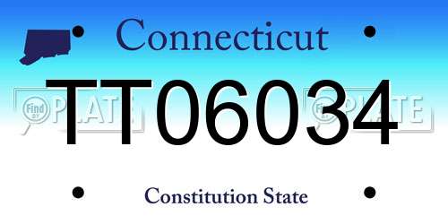 TT06034 Connecticut License Plate