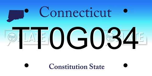TT0G034 Connecticut License Plate
