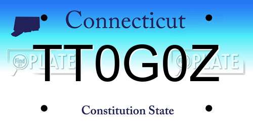 TT0G0Z Connecticut License Plate