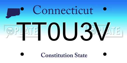 TT0U3V Connecticut License Plate
