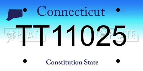 TT11025 Connecticut License Plate